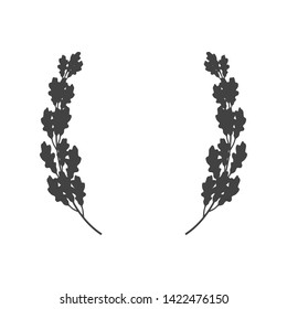 Vector oak wreath icon isolated on white