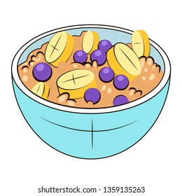 Vector oatmeal in sketch style.
Element for menu, restaurant, banner, icons, games.
