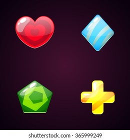  Vector object. cartoon buttons set. Candies vector set