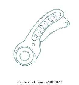 vector object - circular cutter, cutter for patchwork, knife for fabric and paper