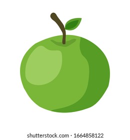 Vector object of a green apple with a white background, for graphic designers.