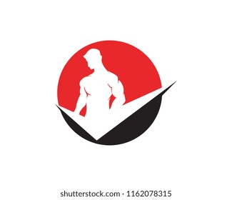 Vector object and Icons for Sport Label, Gym Badge, Fitness Logo Design