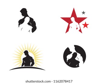 Vector object and Icons for Sport Label, Gym Badge, Fitness Logo Design