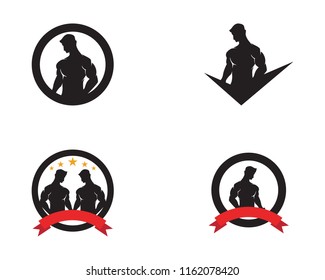Vector object and Icons for Sport Label, Gym Badge, Fitness Logo Design
