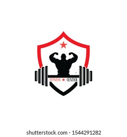 Vector object and Icons for Sport Label, Gym Badge, Fitness Logo Design