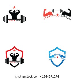 Vector object and Icons for Sport Label, Gym Badge, Fitness Logo Design