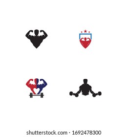Vector object and Icons for Sport Label, Gym Badge, Fitness Logo Design