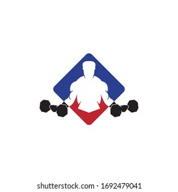 Objeto vectorial e iconos para la etiqueta deportiva, distintivo de gimnasio, diseño de logotipo de fitness