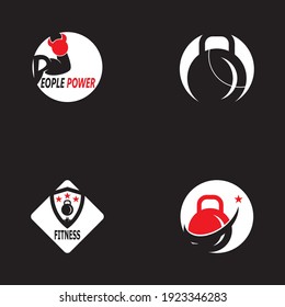 Vector object and Icons for Sport Label, Gym Badge, Fitness Logo Design