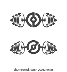 Vector object and Icons for Sport Label, Gym Badge, Fitness Logo Design