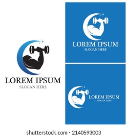Objeto vectorial e iconos para etiqueta deportiva, placa de gimnasio, diseño de logotipo de fitness