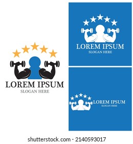 Vector object and Icons for Sport Label, Gym Badge, Fitness Logo Design