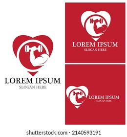 Vector object and Icons for Sport Label, Gym Badge, Fitness Logo Design