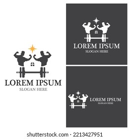 Vector object and Icons for Sport Label, Gym Badge, Fitness Logo Design