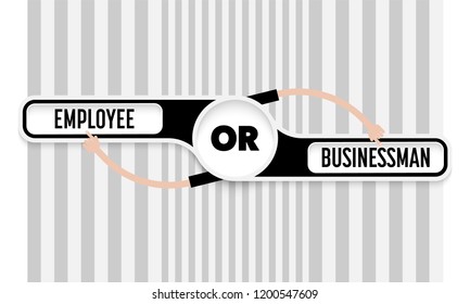 Vector object and inscriptions: businessman or employee