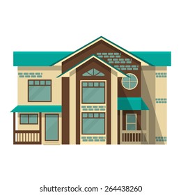 Vector object isolated cottage Flat design. 