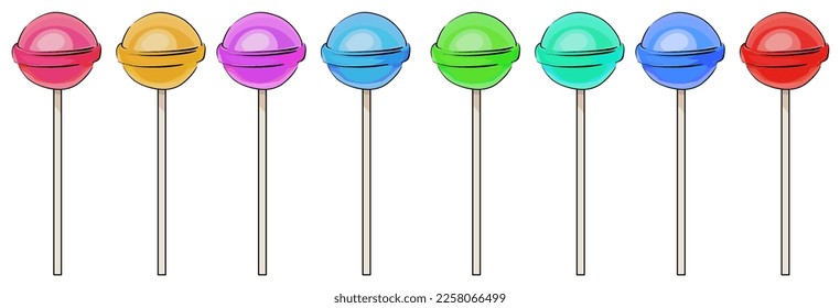 Vector object. Lollipop, candy. Sweet, delicious, dessert.