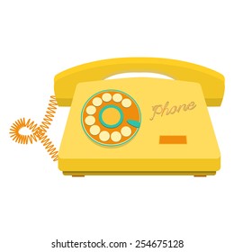 vector object retro telephone, old rotary phone