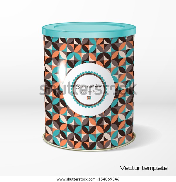 Download Vector Object Round Tin Packaging Tea Stock Vector (Royalty Free) 154069346