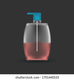 Objeto vector. Sanitizadores para las manos contra microbios y virus en el fondo negro