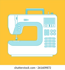 Vector object sewing machine. line design