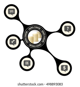 Vector object with theme of crowd funding