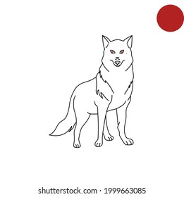 A vector with an object of a wolf