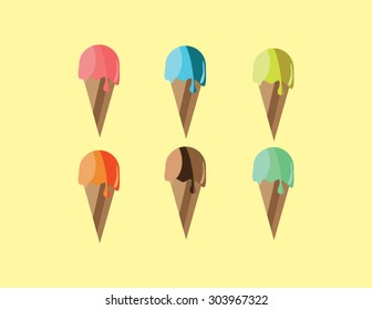 vector objects of ice cream
