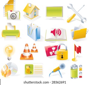 Vector objects icons set. Part 4
