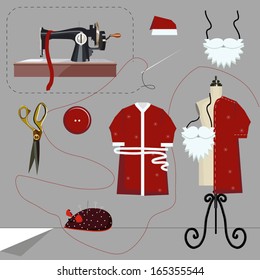 Vector objects workshop of Santa Claus