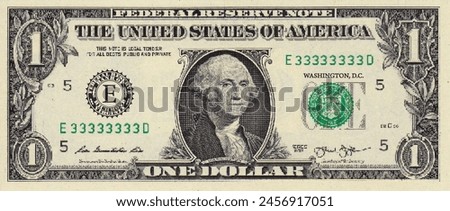 Vector obverse high polygonal pixel mosaic banknote of United States of America. Front side. Denominations of bill 1 dollar. Game money of flyer.