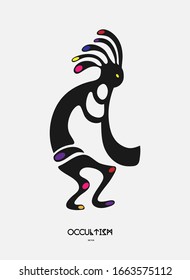 ocultismo vectorial idol abstracto hombre elemento de decoración colorida 
