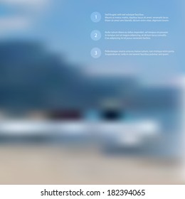 Vector ocean, blurred landscape, interface template. 