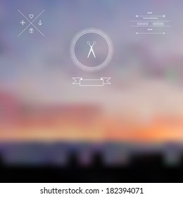 Vector ocean, blurred landscape, interface template. Corporate website design. 