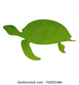 Vector Ocean Green Turtle Icon Isolated on White Background. Sea Graphic Simple Animal Logo.