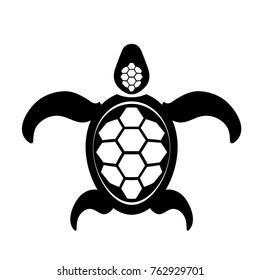 Vector Ocean Turtle Icon Isolated on White Background. Sea Graphic Simple Animal Logo.