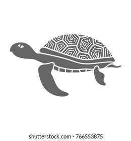 Vector Ocean Turtle Icon Isolated on White Background. Sea Graphic Simple Animal Logo.