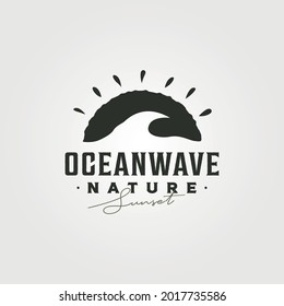 vector of ocean wave vintage logo graphic symbol illustration design