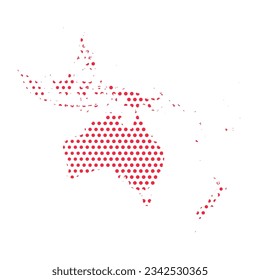 Vector Oceania Dotted Map Illustration, puede ser utilizado para diseños de negocios, presentaciones o cualquier diseño adecuado.