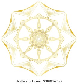 Vector octagonal shape decorated in gold.