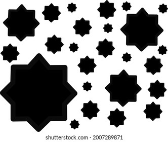 Estrella octogonal vectorial. La estrella octogonal es un símbolo de la gloria del Islam.