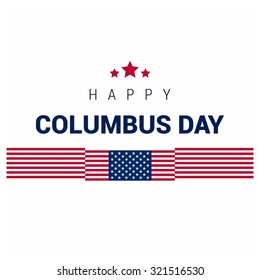 Vector October 12 Happy Columbus Day typography. Creative american flag with typography. American day background