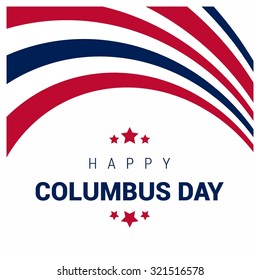 Vector October 12 Happy Columbus Day typography. American Flag composition with typography background