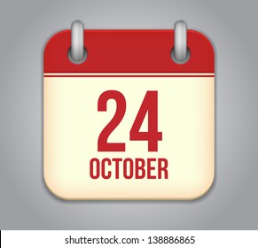 Vector October calendar app icon