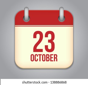 Vector October calendar app icon
