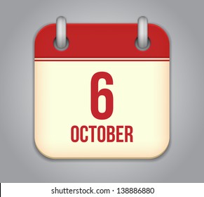 Vector October calendar app icon