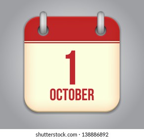 Vector October calendar app icon