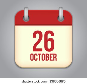 Vector October calendar app icon