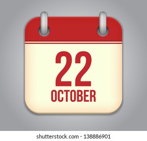 Vector October calendar app icon