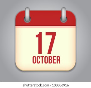 Vector October calendar app icon